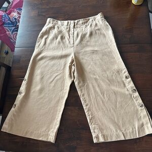 lafayette 148 New York Linen Crop Pants Size 16